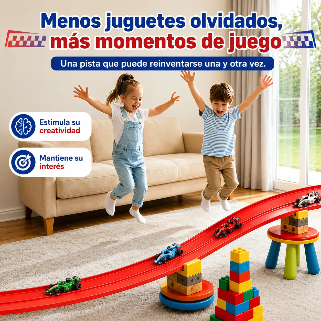 MagicTrackPro™ Pista de Carreras Flexible INCLUYE 4 MINI CARROS