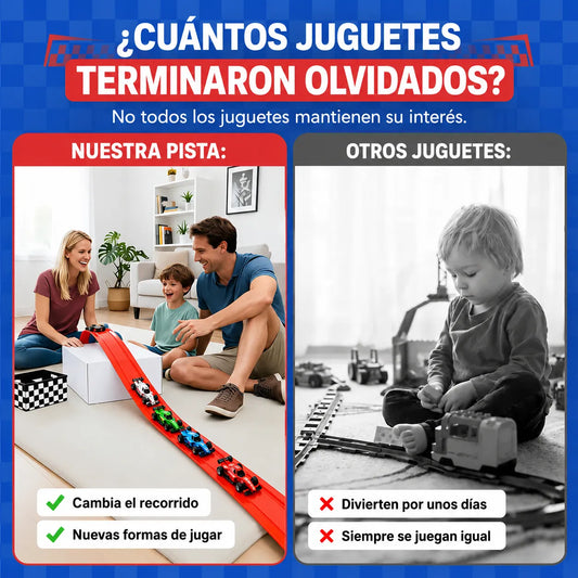 MagicTrackPro™ Pista de Carreras Flexible INCLUYE 4 MINI CARROS