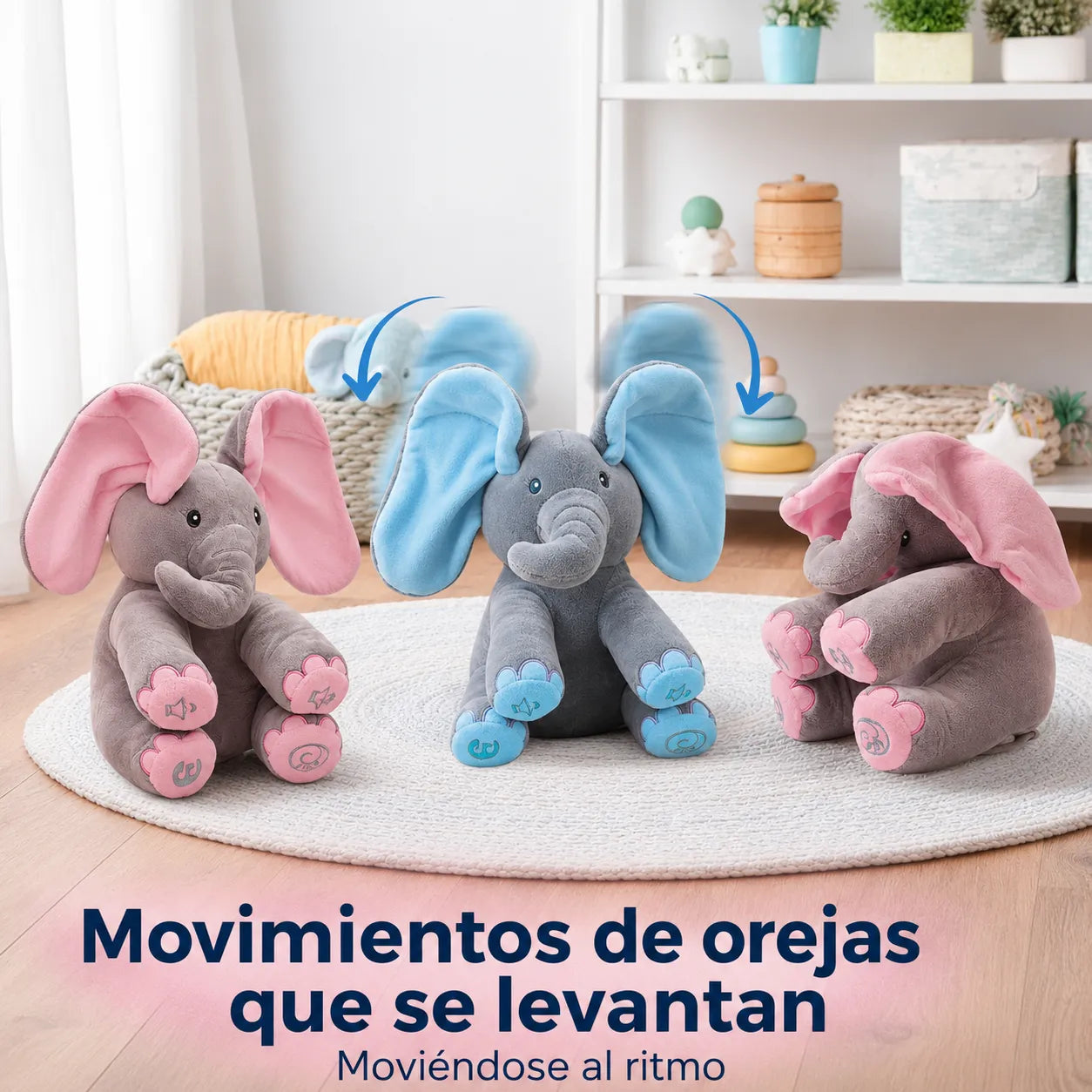 🐘 PeekABoo Elephant™ Peluche Interactivo con Movimiento🎵✨