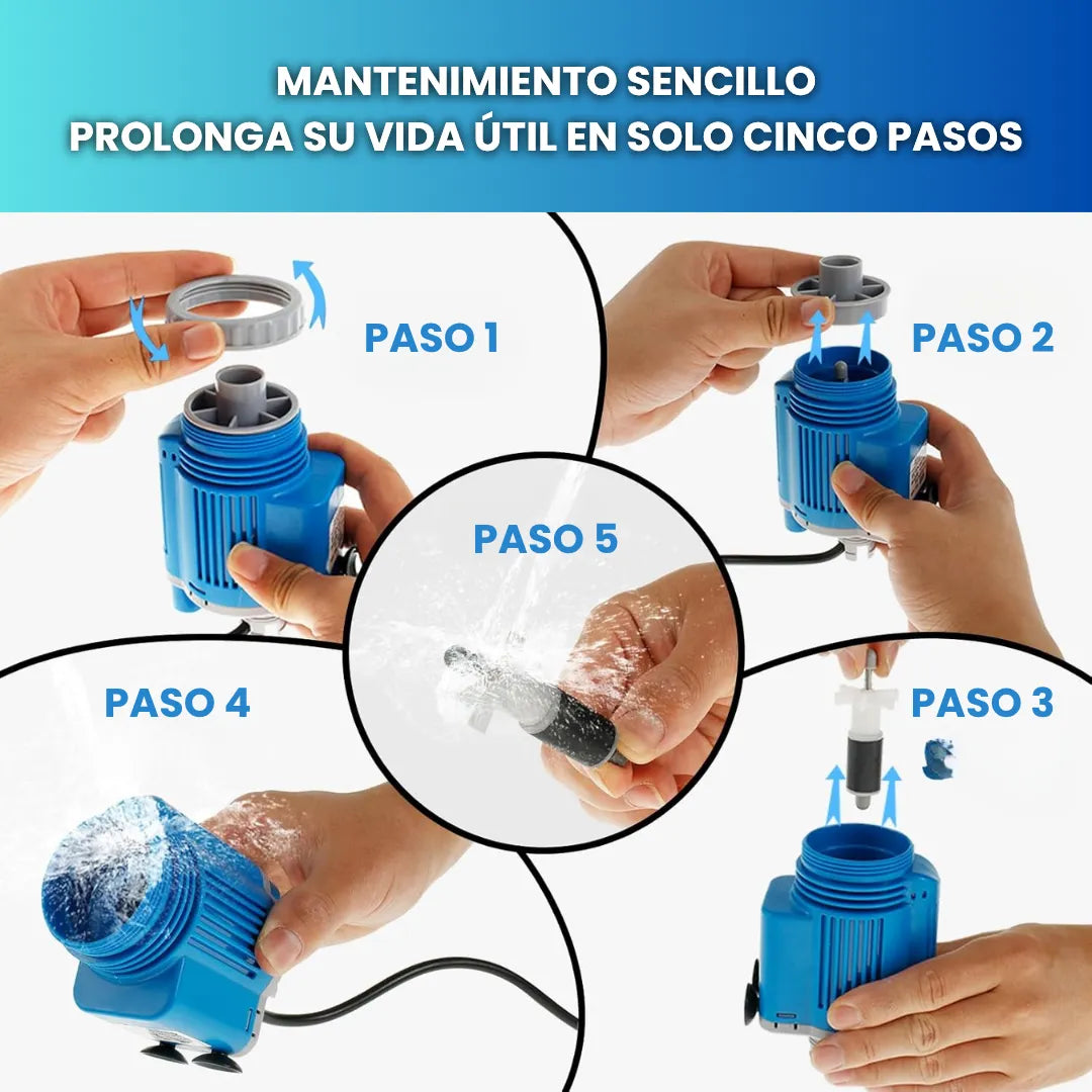 AquaClean™ Limpiador eléctrico de grava para acuario con filtro