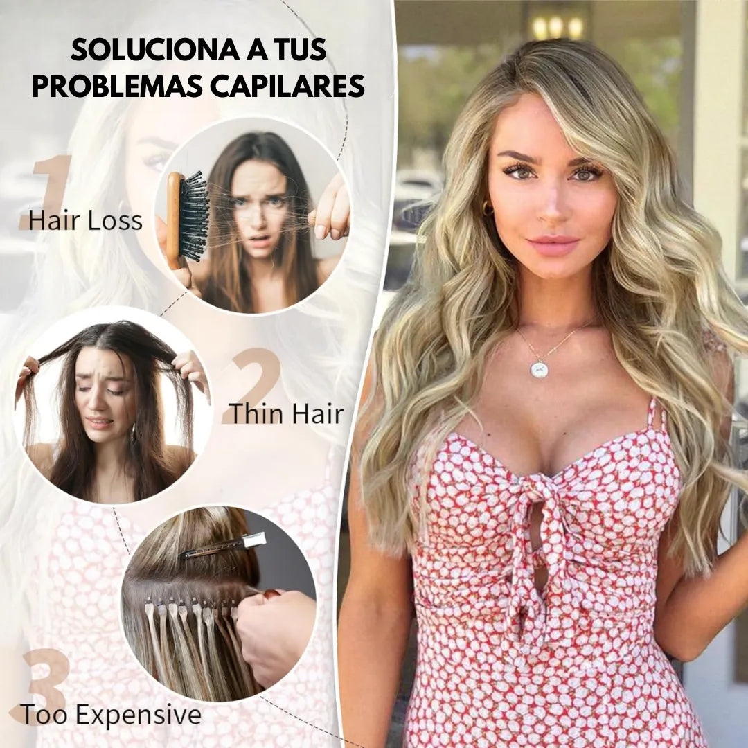InvisiHair® Extensiones De Cabello Rubias