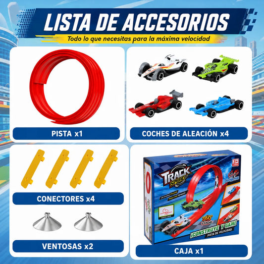 MagicTrack™ Pista de Carreras Flexible INCLUYE 4 MINI CARROS