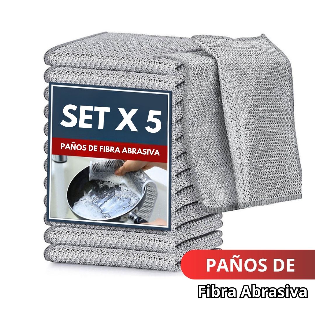 Paños de Fibra Abrasiva Set x 5