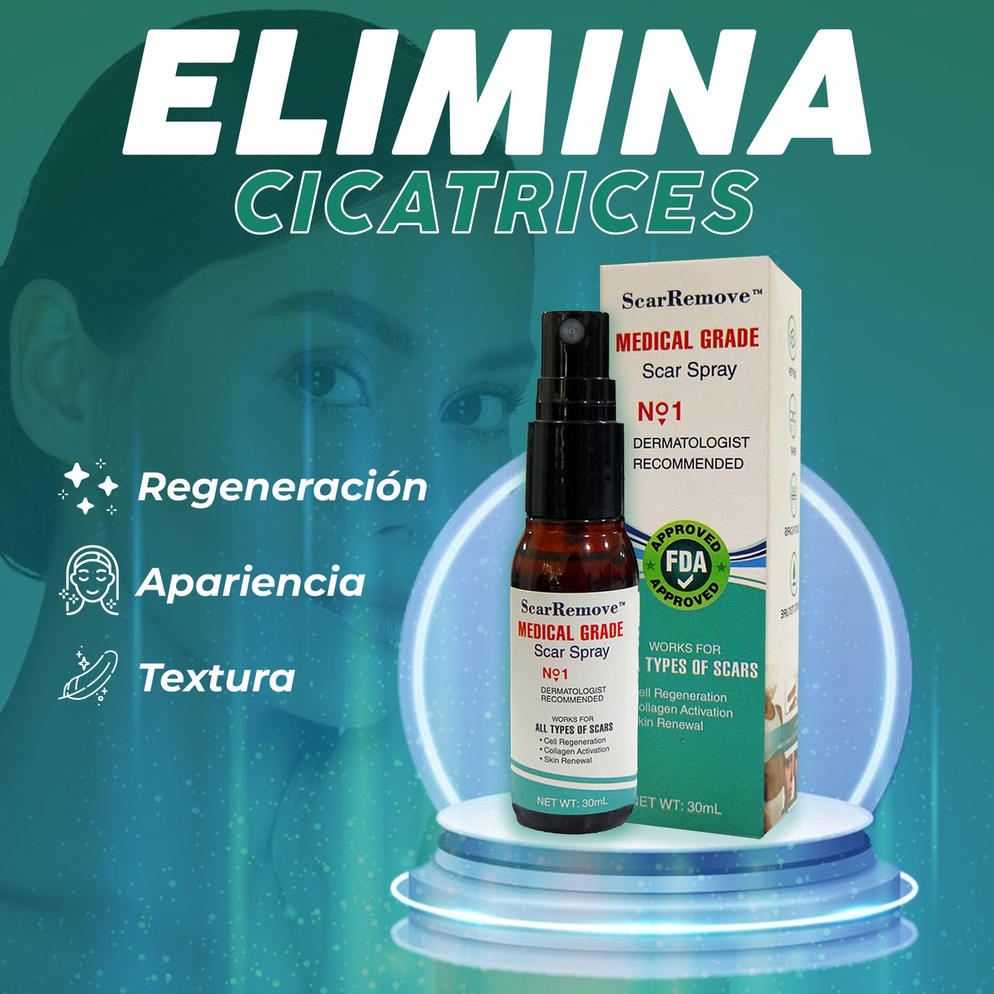 SkinV® Spray para cicatrices