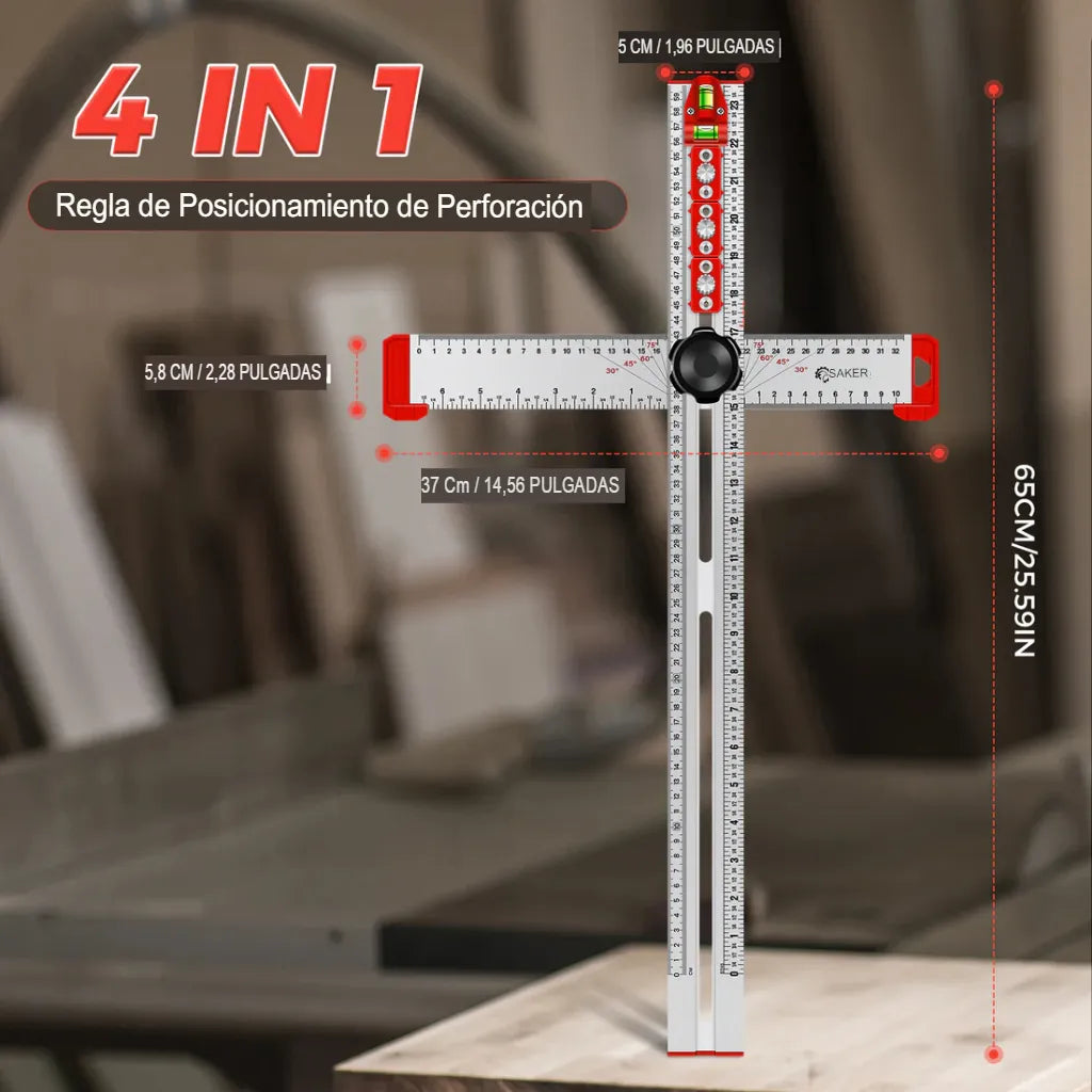 Pro-Align 4 en 1 Regla Posicionadora de Perforación