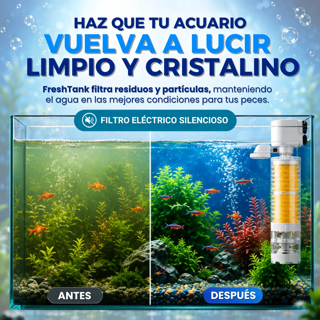 FreshTank Pro™ Filtro Ultrasilencioso y Purificador para Acuarios 💧✨