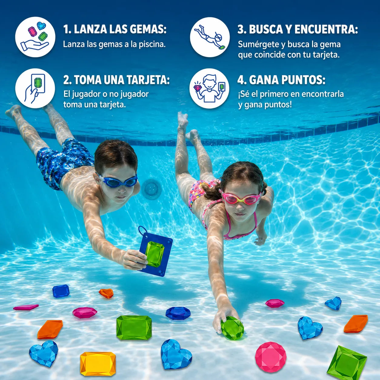 GemSplash™ Juego Submarino con Gemas de Colores 🏊‍♂️