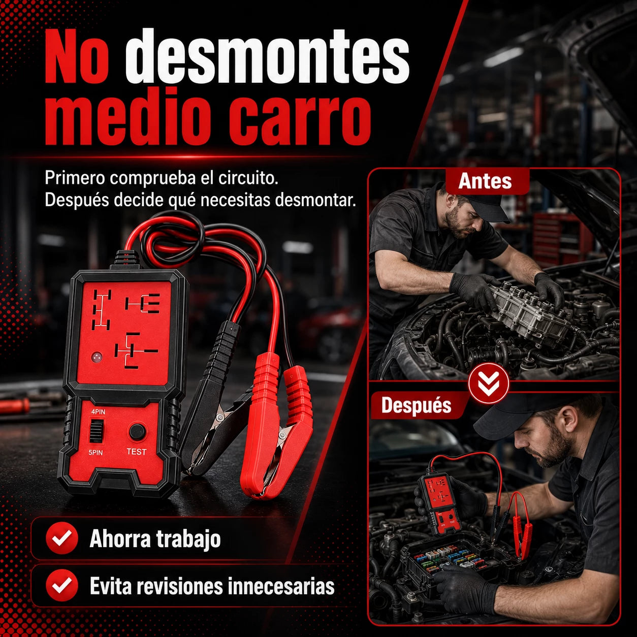 TestCarPro™ Comprobador de circuitos automotrices