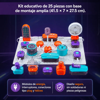 ⚡ElectronBlocks Pro™ Kit Circuitos Eléctricos Set 25 Piezas🧠