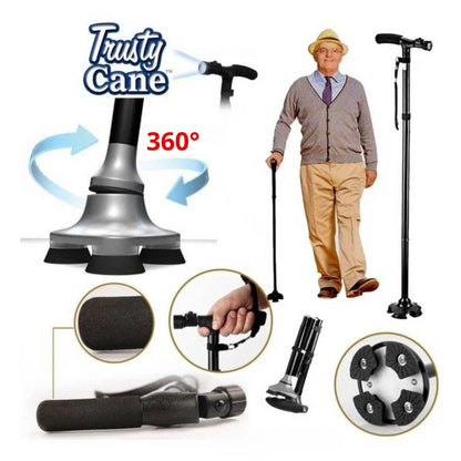 Trusty Cane® Bastón Plegable Con Luz Ortopédico