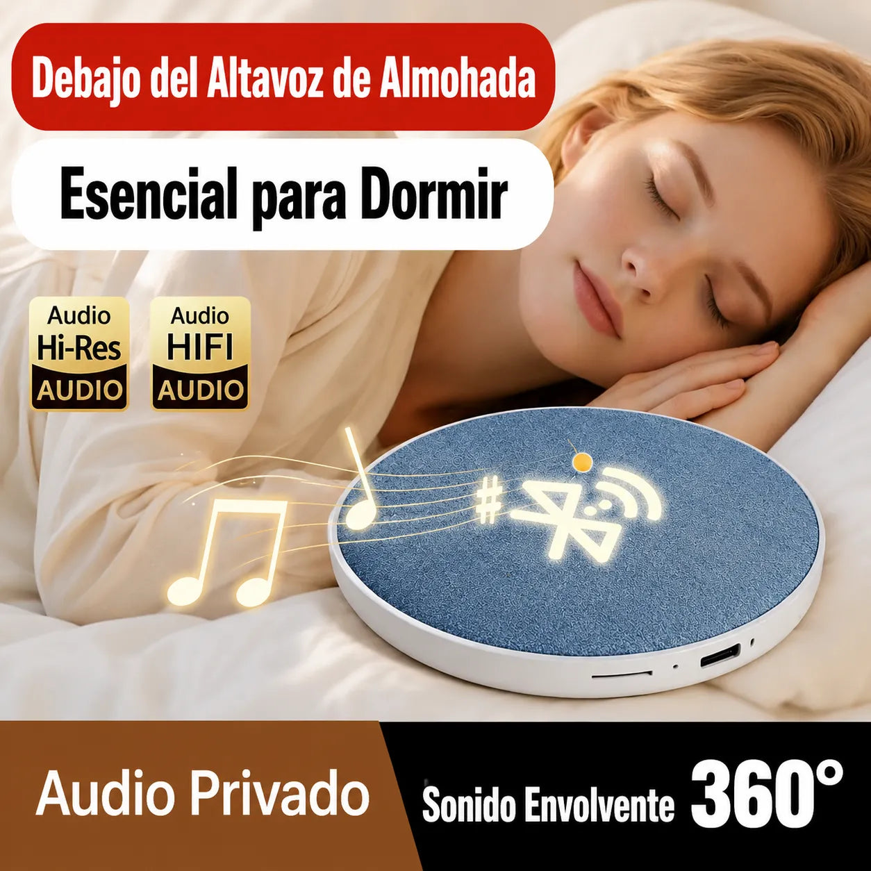 SleepSonic™ Altavoz de Conducción Ósea con Ruido Blanco💤🛏️