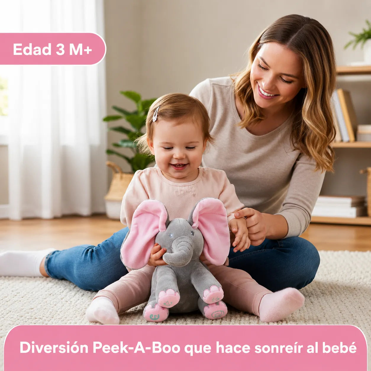 🐘 PeekABoo Elephant™ Peluche Interactivo con Movimiento🎵✨