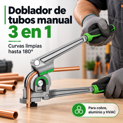 TubeBend Pro™ Doblador de Tubos Manual 3 en 1 🪚✨