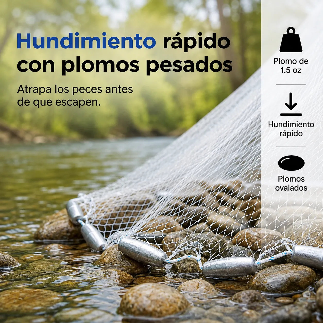 🎣 CastMaster Pro™ Red de Pesca Atarraya (3 m) 🐟✨