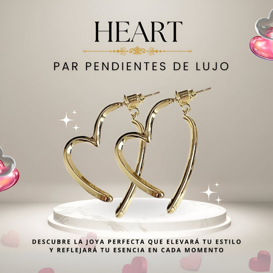 Heart ® Par Pendientes de Lujo