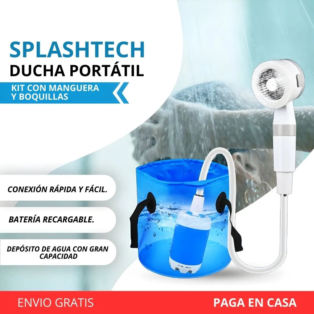 SplashTech Ducha portátil + kit de manguera y boquillas