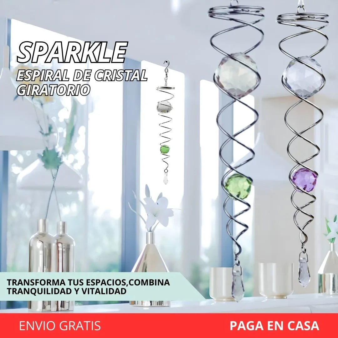 Sparkle ESPIRAL DE VIENTO GIRATORIO DE CRISTAL