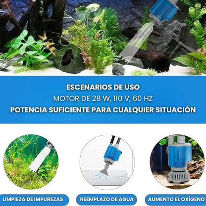 AquaClean™ Limpiador eléctrico de grava para acuario con filtro