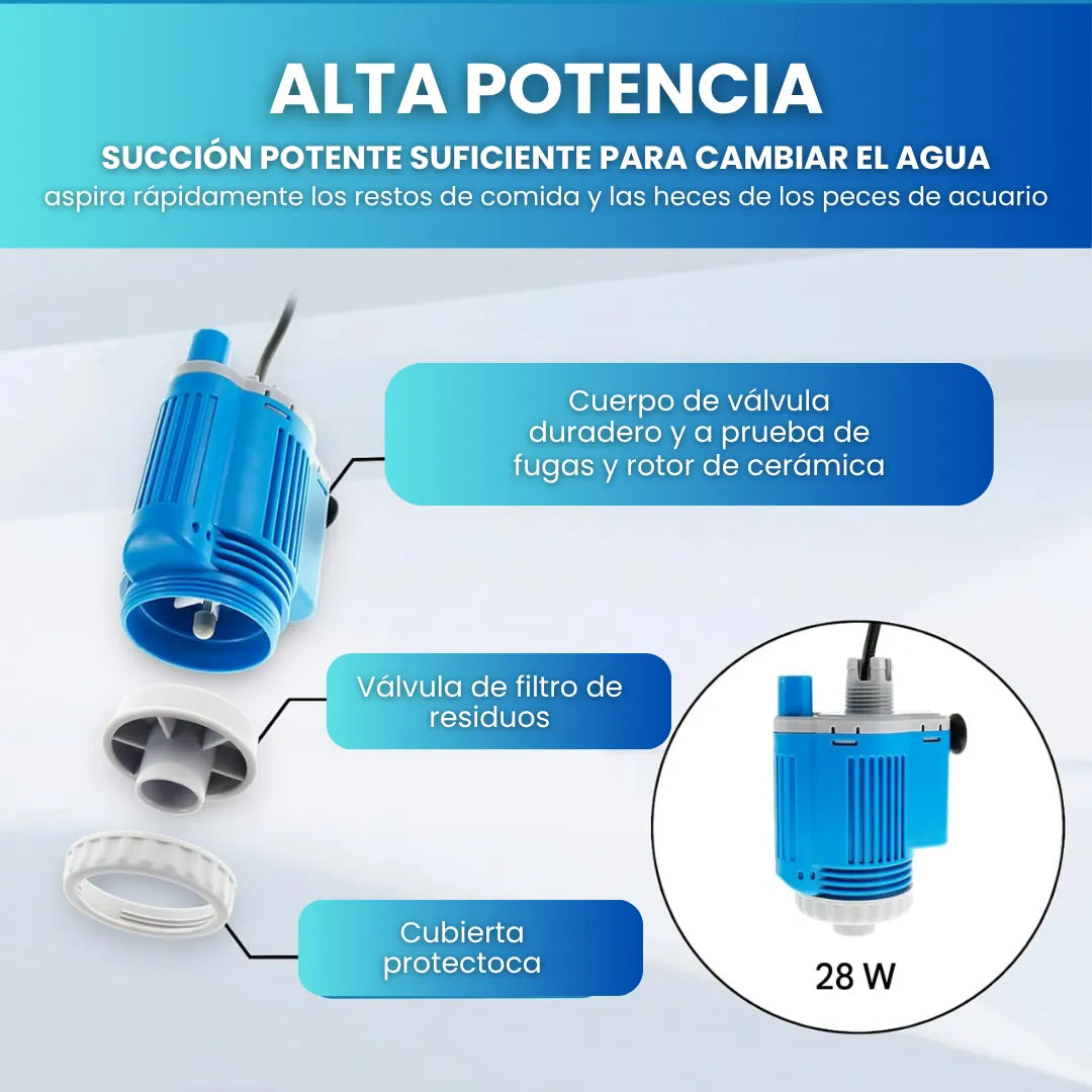 AquaClean™ Limpiador eléctrico de grava para acuario con filtro