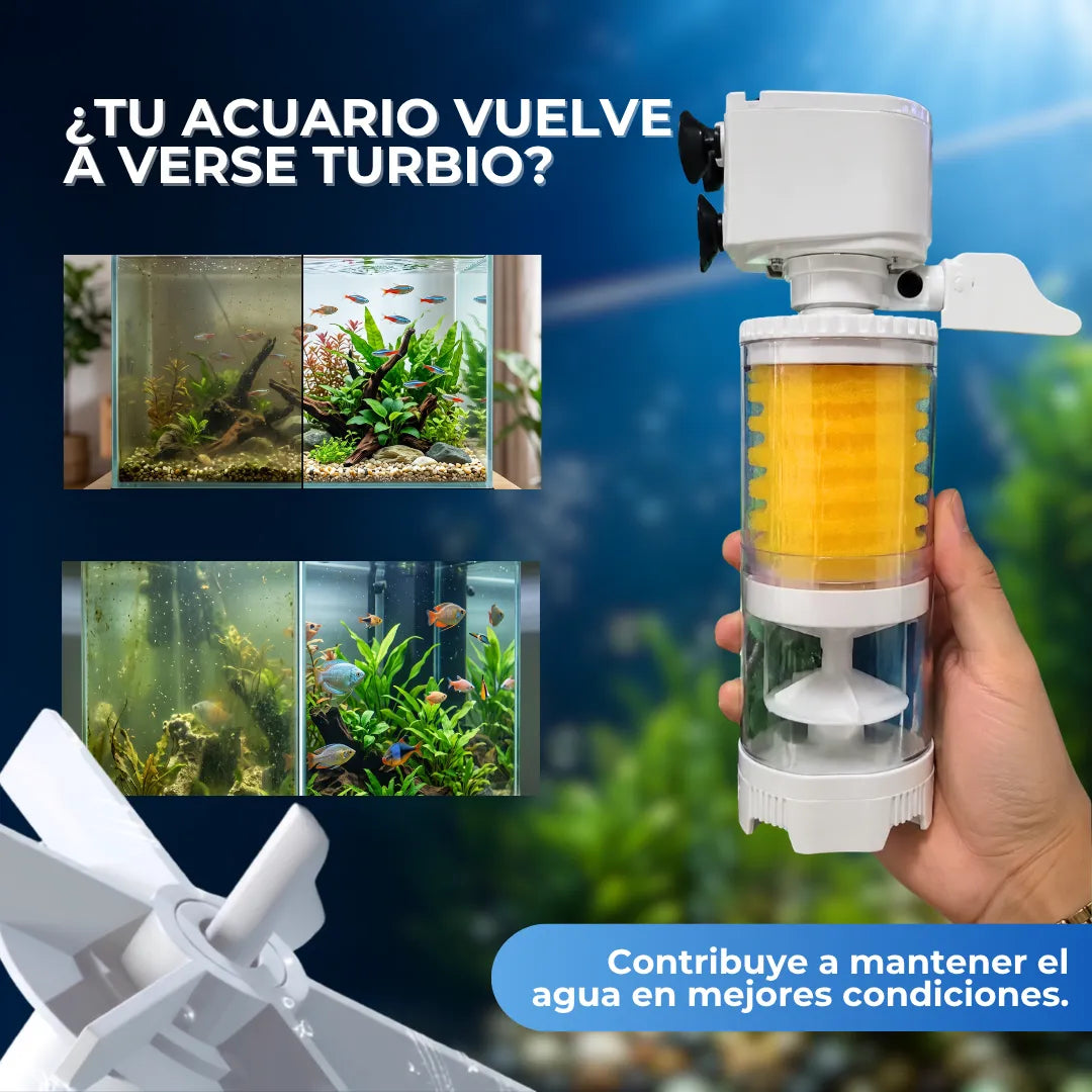 FreshTank Pro™ Filtro Ultrasilencioso y Purificador para Acuarios 💧✨