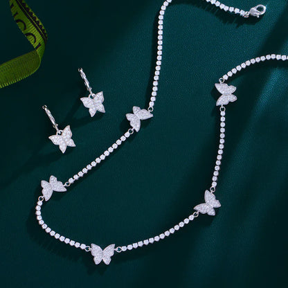 SET COMPLETO Collar Jardín de Mariposas + Pendientes a juego de Regalo🎁