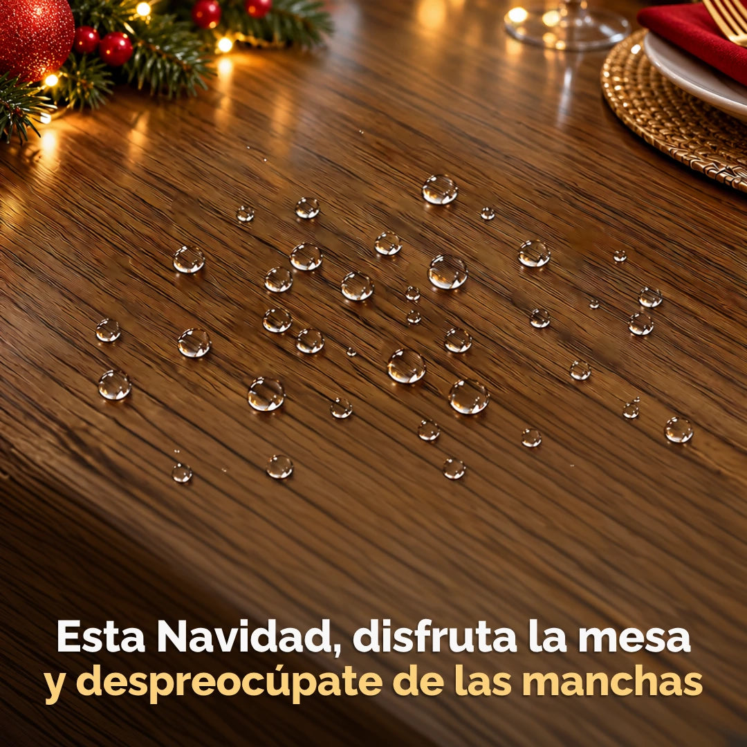 LuxeCover™ Mantel Transparente Lavable 🎄