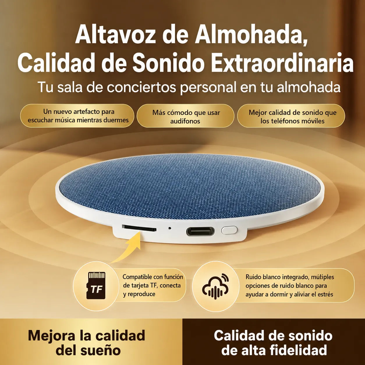 SleepSonic™ Altavoz de Conducción Ósea con Ruido Blanco💤🛏️