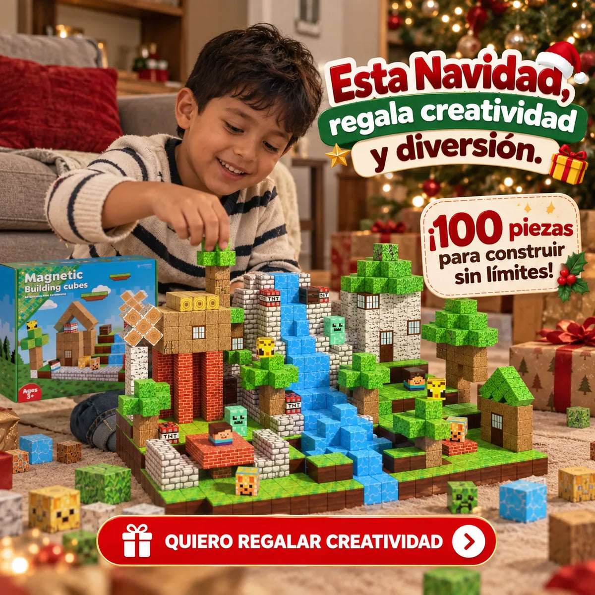 PixelsMind™  Bloques de Píxeles Magnéticos 🎄