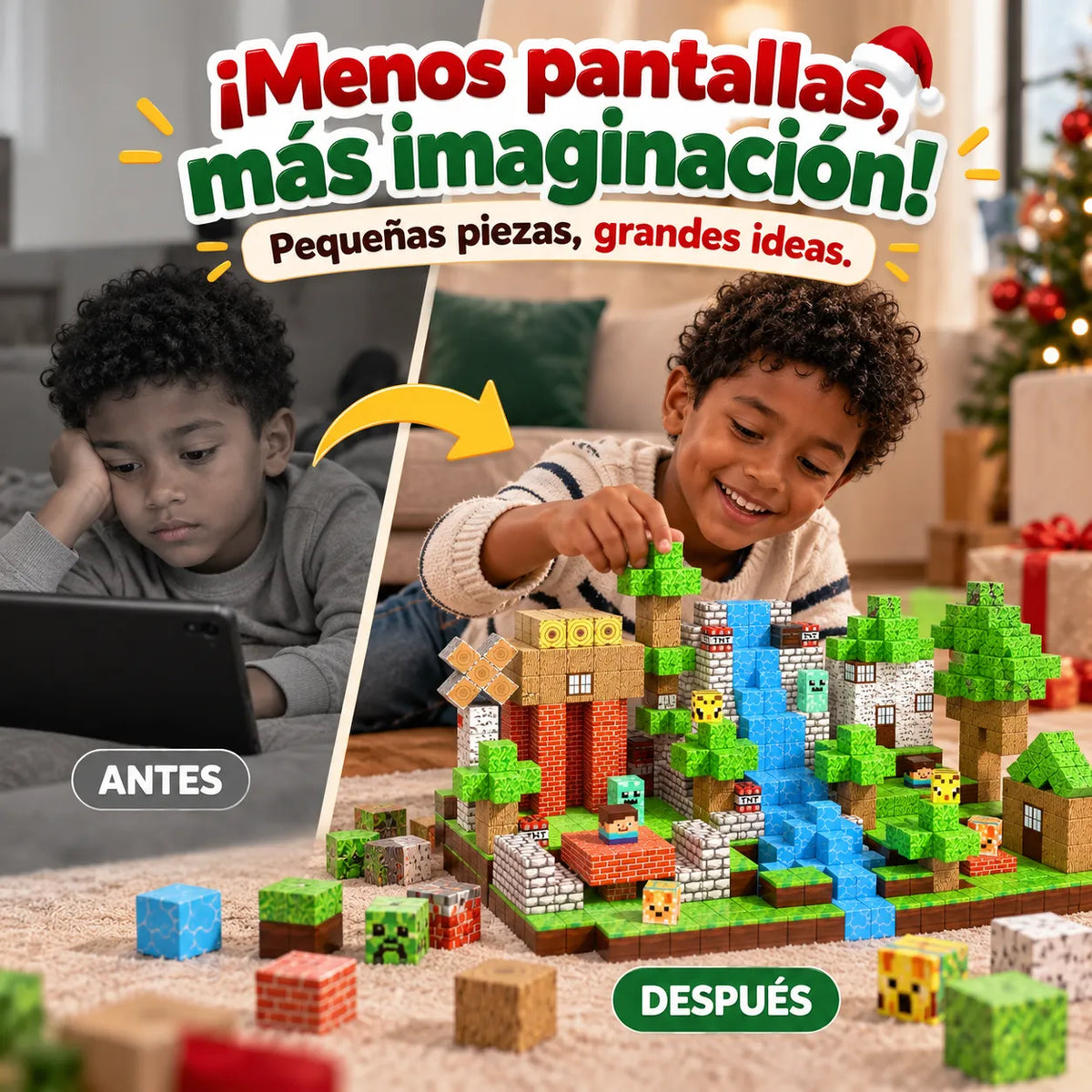 PixelsMind™  Bloques de Píxeles Magnéticos 🎄