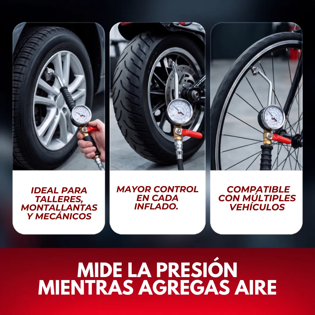 MaxInflate Pro™  Pistola de Inflado y Medición para Compresor
