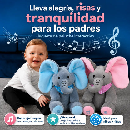 🐘 PeekABoo Elephant™ Peluche Interactivo con Movimiento🎵✨