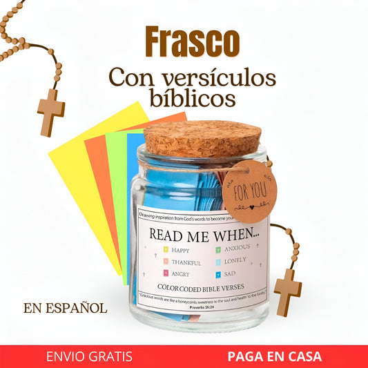 Frasco con versículos bíblicos EN ESPAÑOL