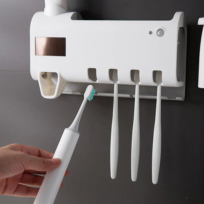 SteriBrush® Esterilizador UV + Dispensador + Soporte de cepillos